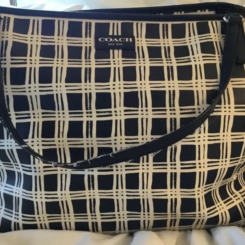 Coach Diaper Bag Black/Cream Coach Baby Bag